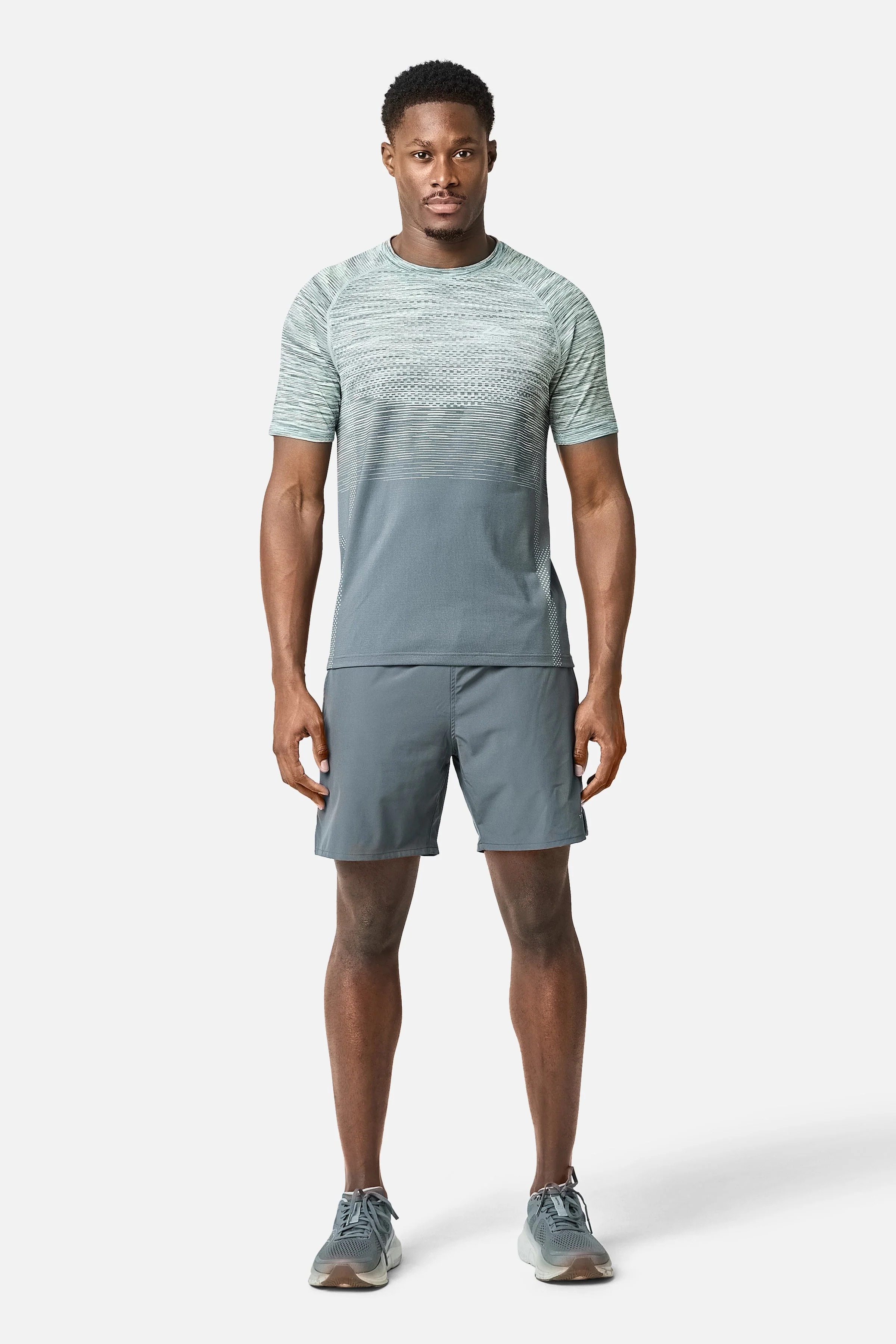 Apex Seamless Tee - Lunar Grey/Graphite Grey/Neon Lime - Image 4