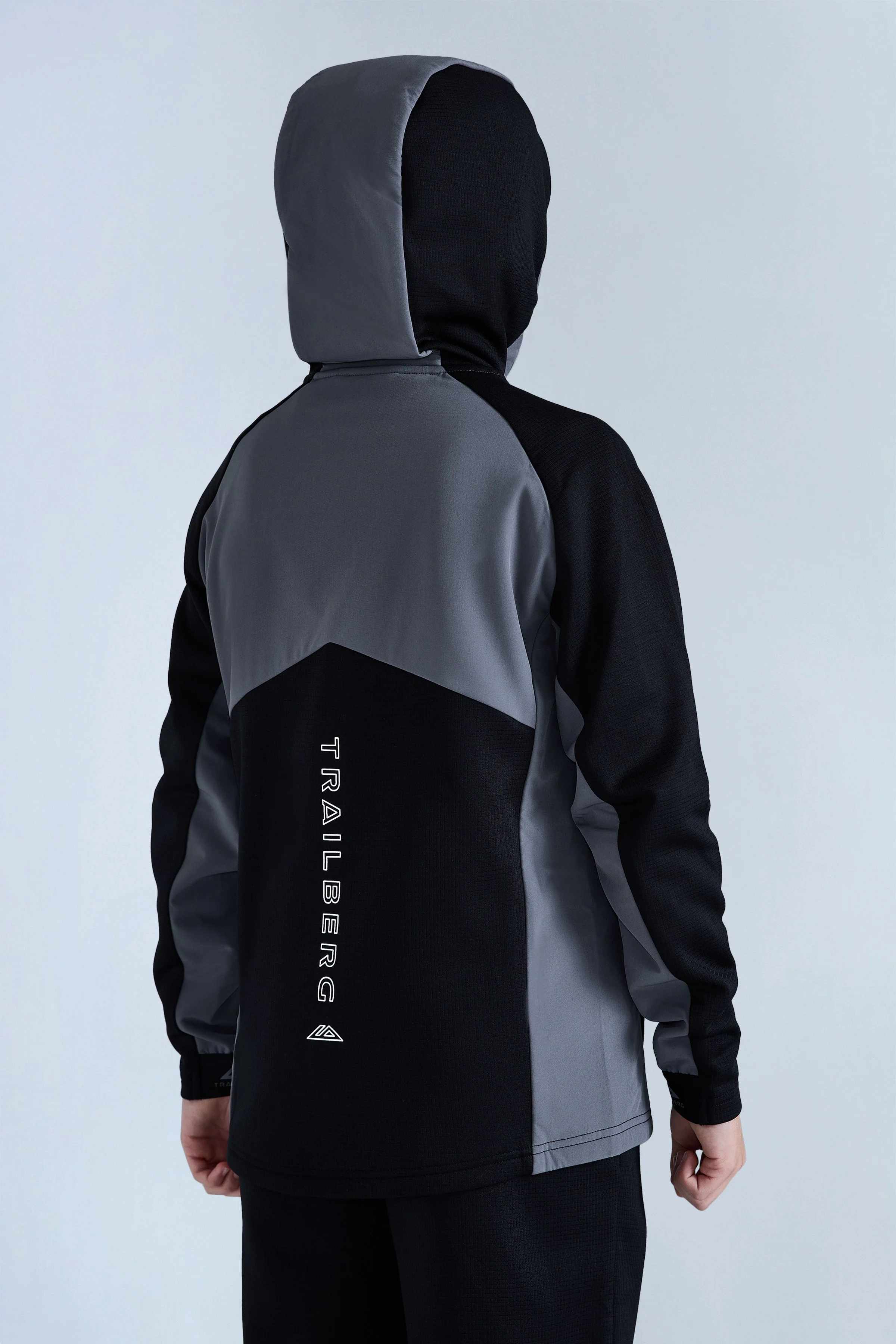 Boys Ice Gridded Fleece Tracksuit - Black/Urban Smoke - Image 3