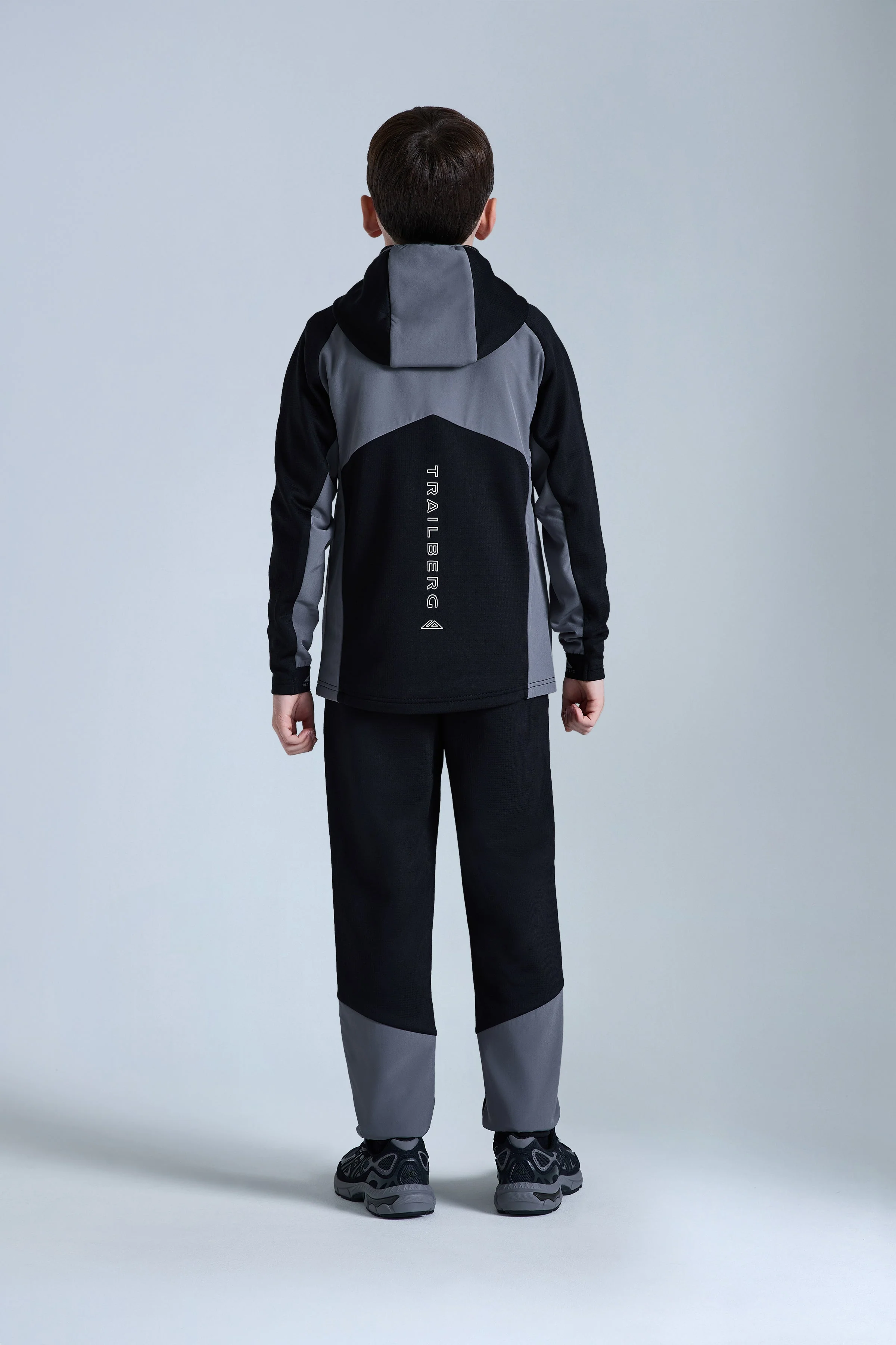 Boys Ice Gridded Fleece Hood - Black/Urban Smoke - Image 7