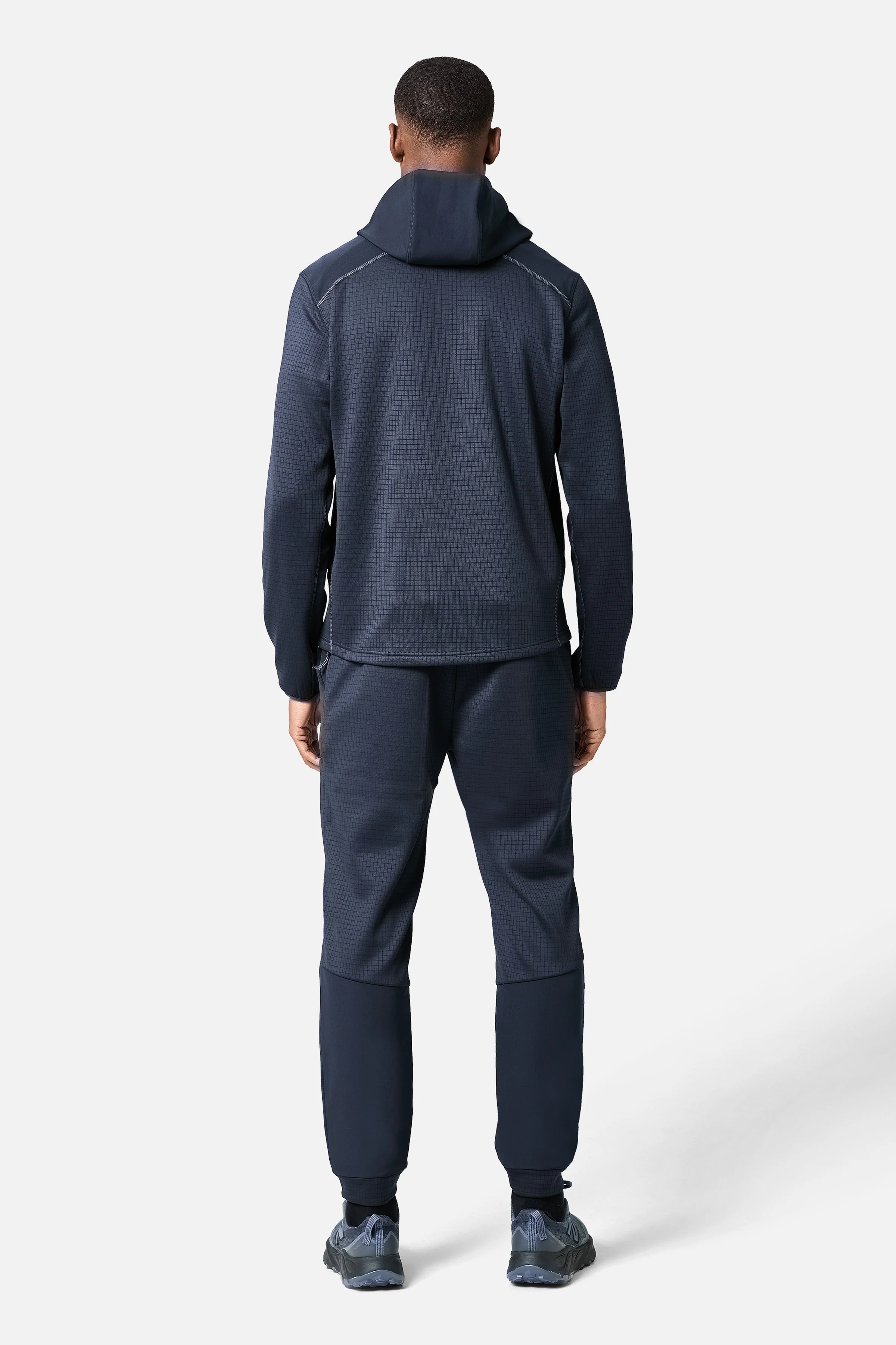 District Gridded Fleece Hood - Deep Ocean/Storm Grey - Image 5