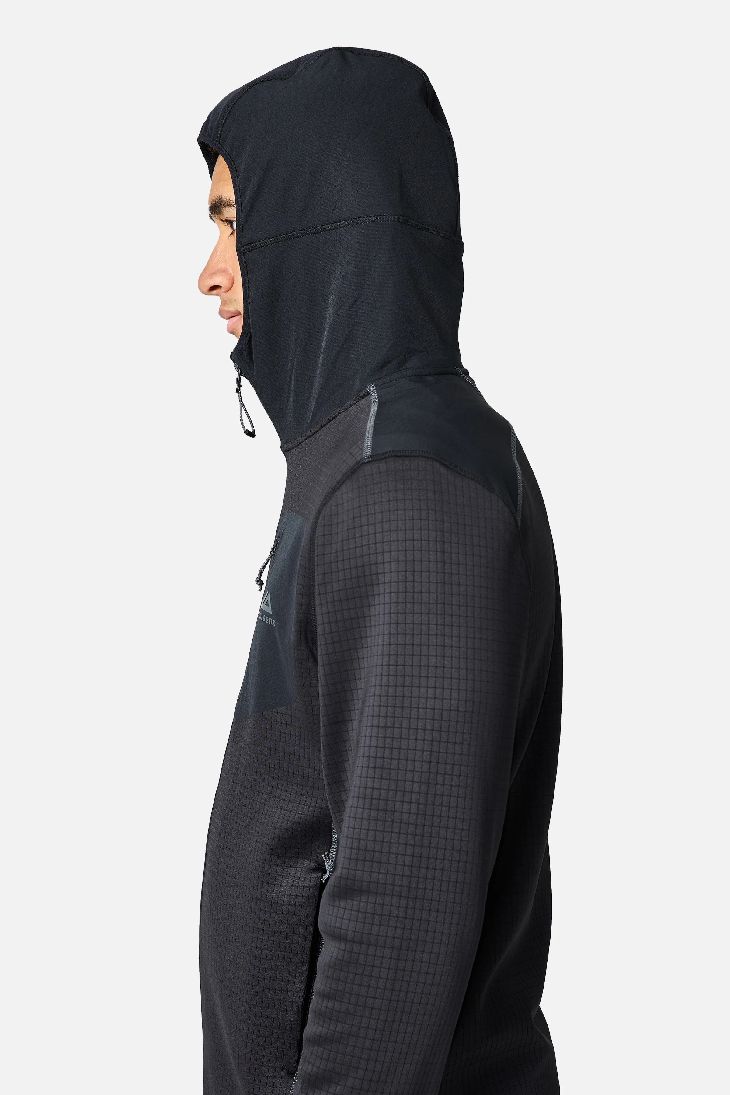 District Gridded Fleece Hood - Deep Ocean/Storm Grey - Image 8